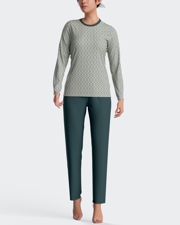 Printed pyjamas in cotton modal