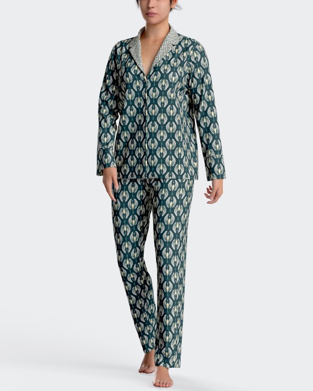 Pijama de mulher estampado em algodão modal