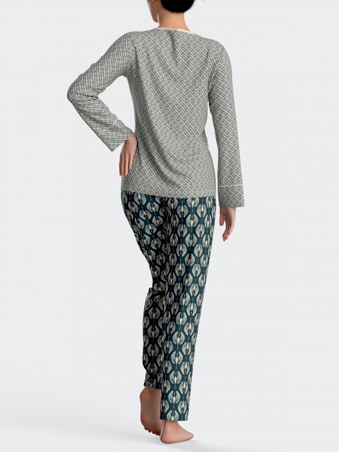 Printed pyjamas in cotton modal