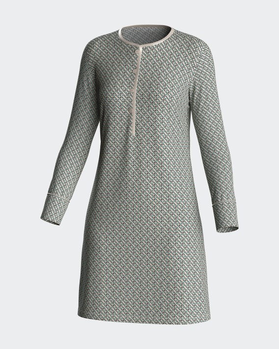 Camisa de dormir estampada em algodo modal