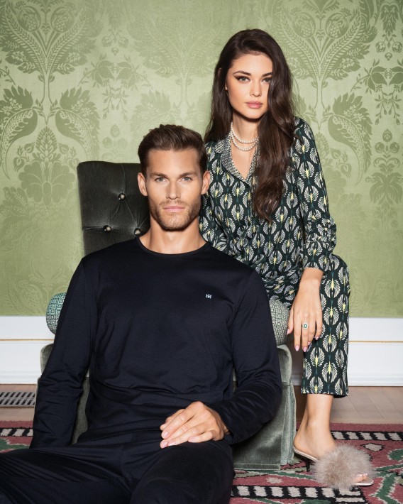 Printed pyjamas in cotton modal