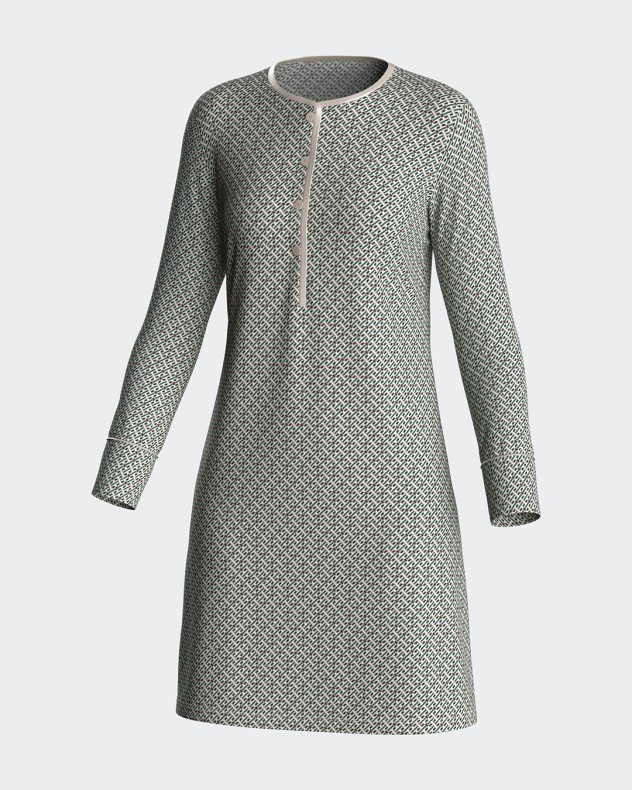 Camisa de dormir estampada em algodão modal