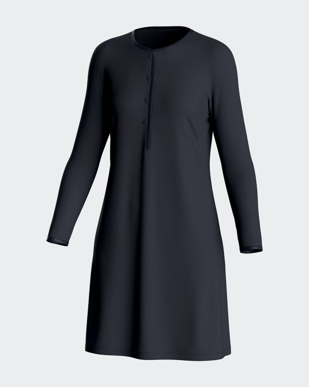 Camisa de dormir lisa com botões