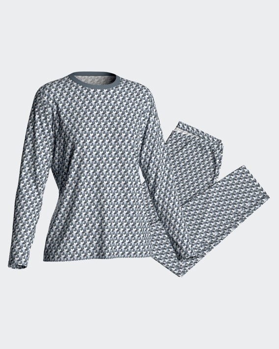 Pijama micromotivo estampado em algodo modal
