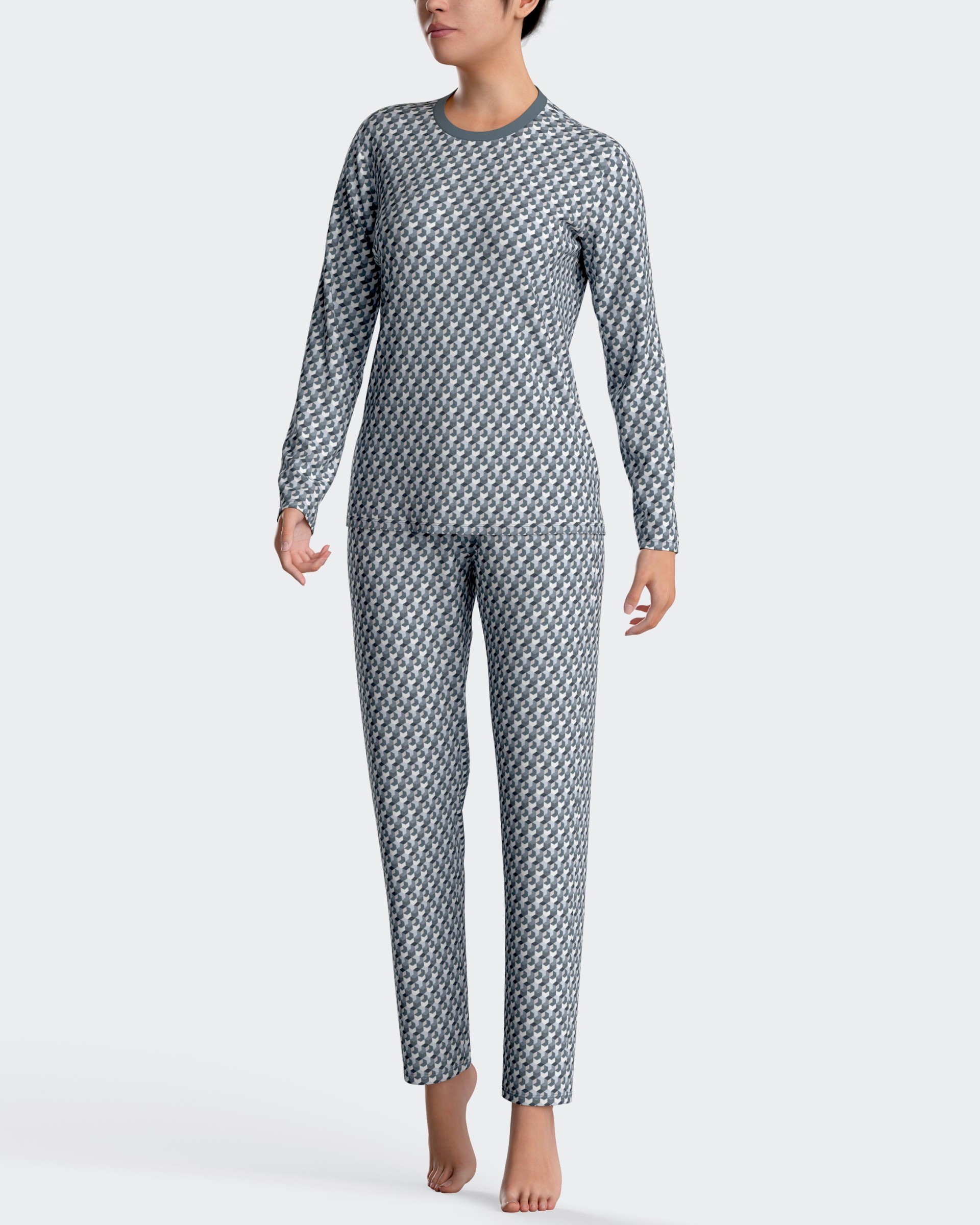 Langer Damen-pyjama aus Baumwoll-modal