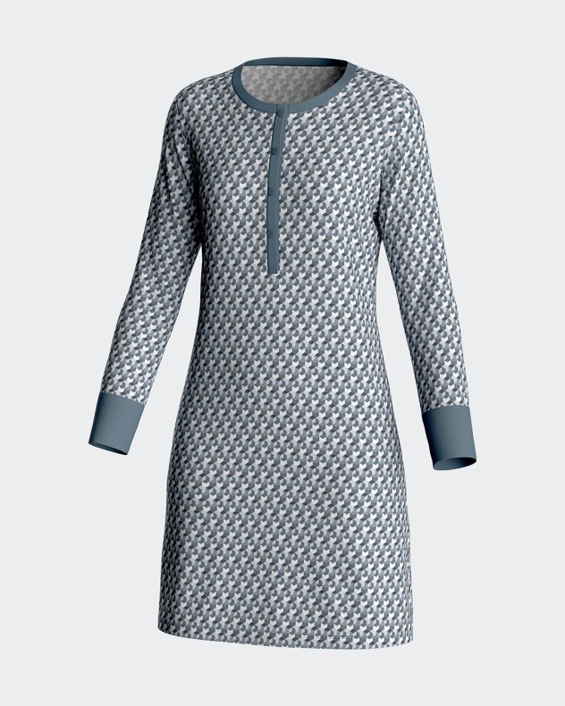 Camisa de dormir estampada em algodão modal