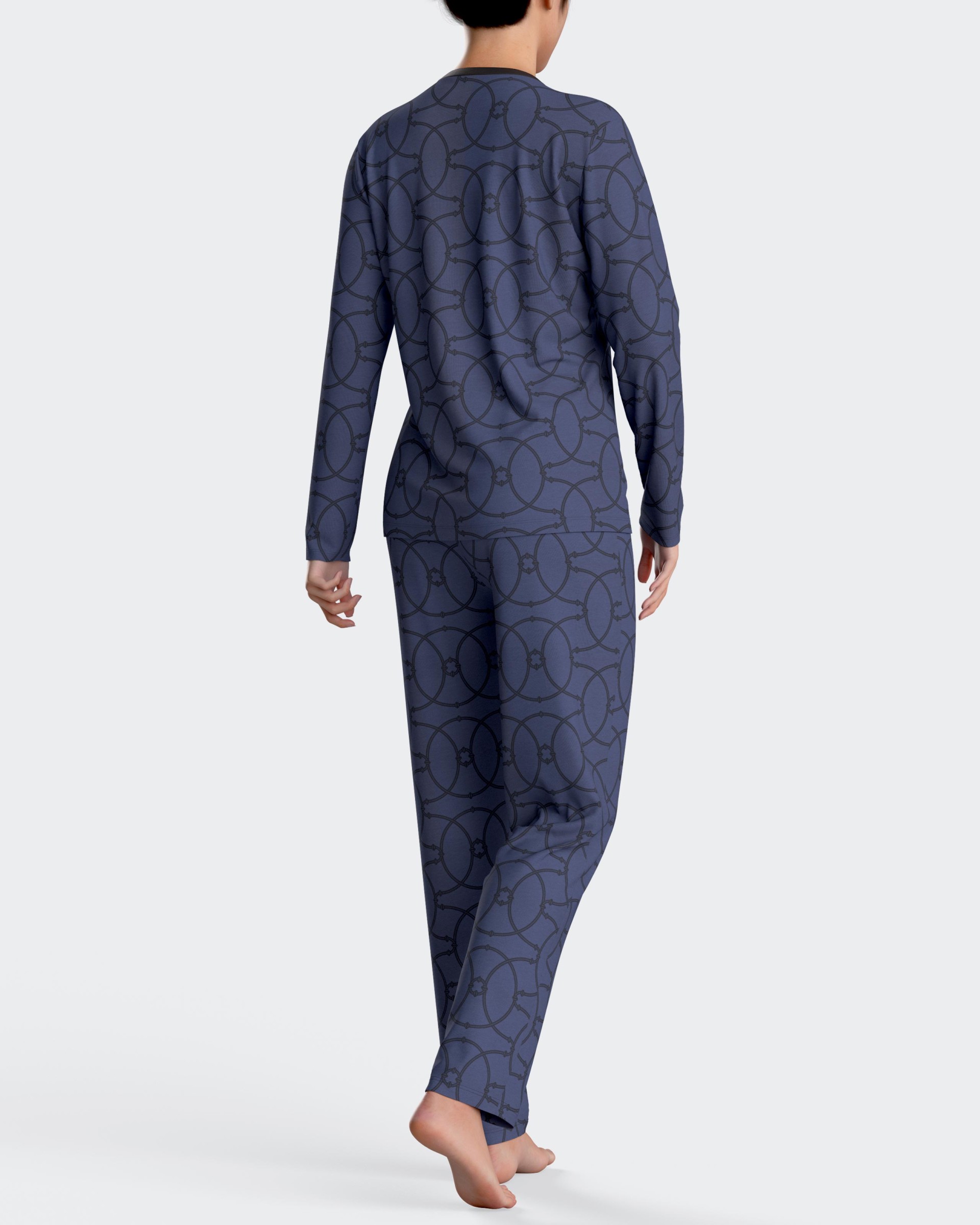 Geometric printed pyjamas in cotton modal