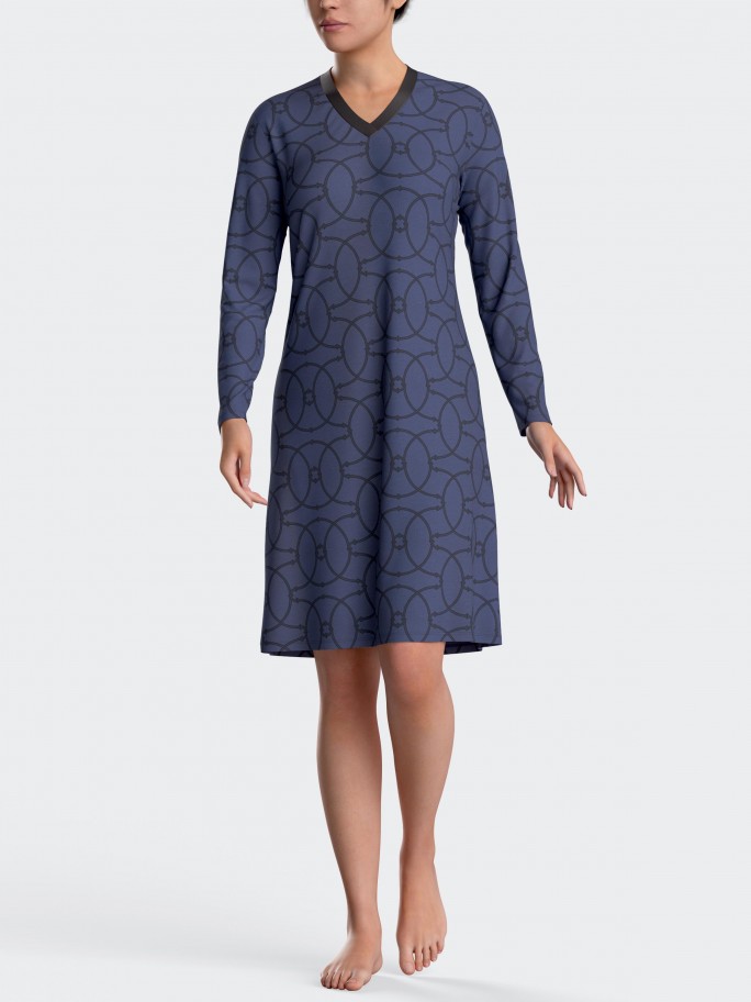 Printed nightgown in cotton modal