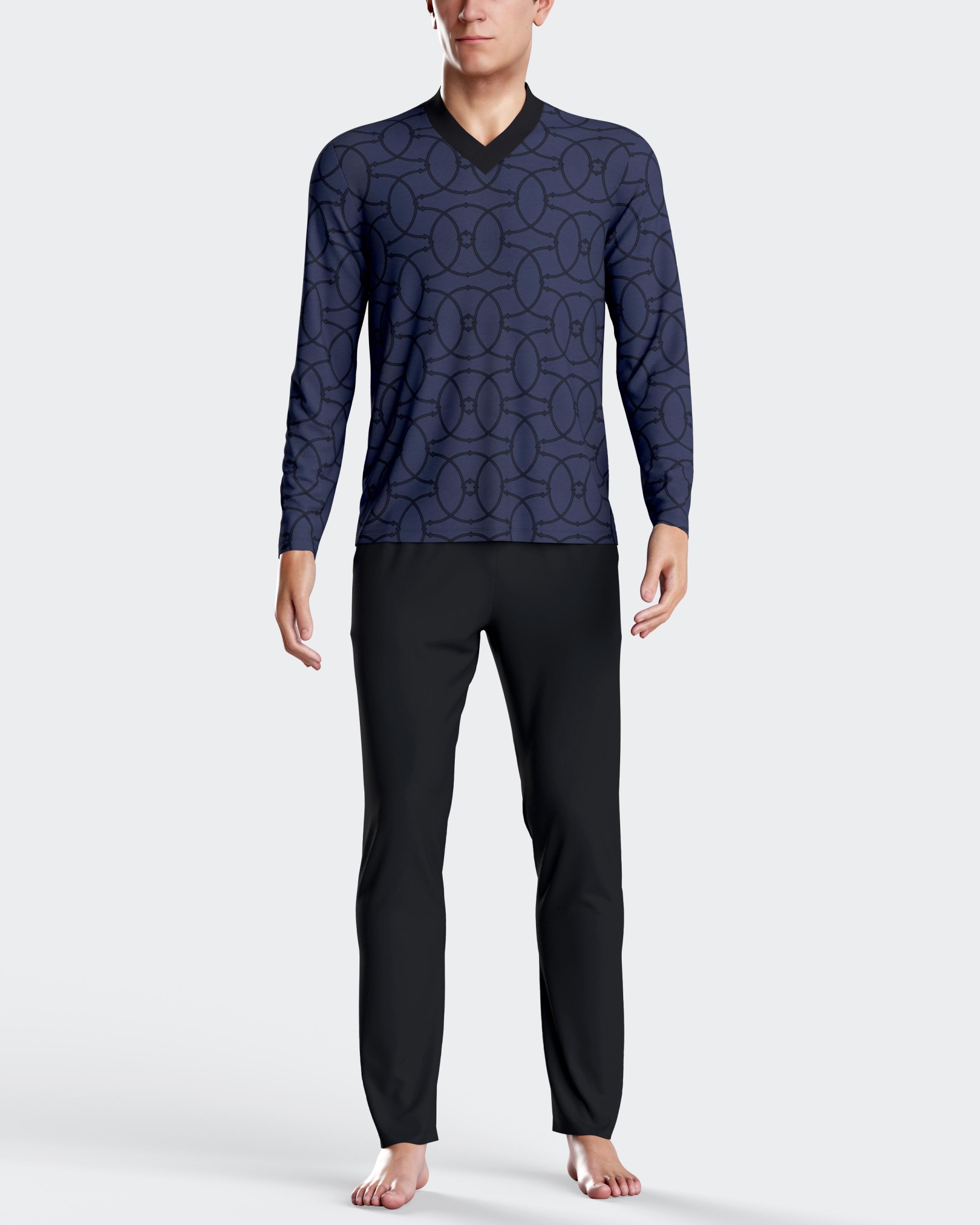 Printed men's pyjamas in Cotton Modal