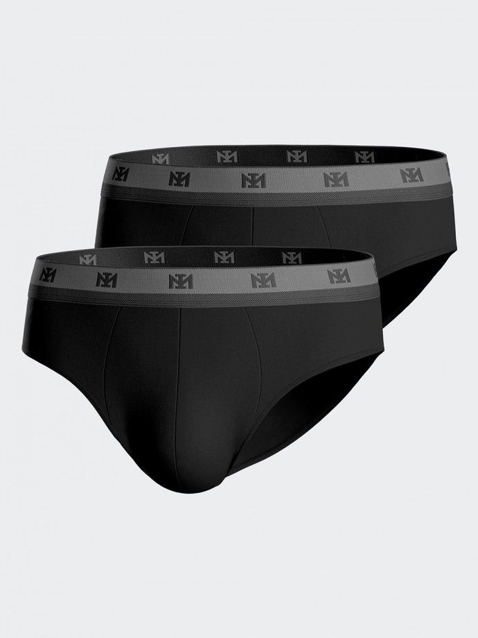 Pack of 2 plain briefs in Lyocell