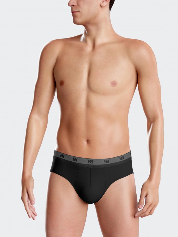 Pack of 2 plain briefs in Lyocell