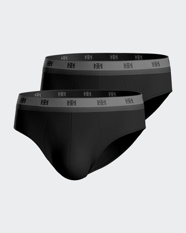 Pack of 2 plain briefs in Lyocell