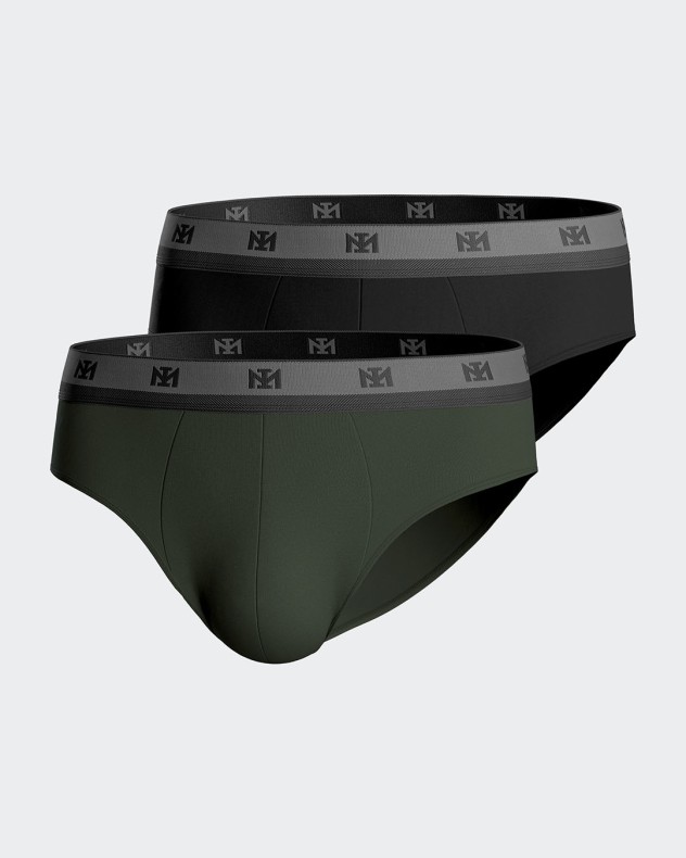 Pack of 2 plain briefs in Lyocell