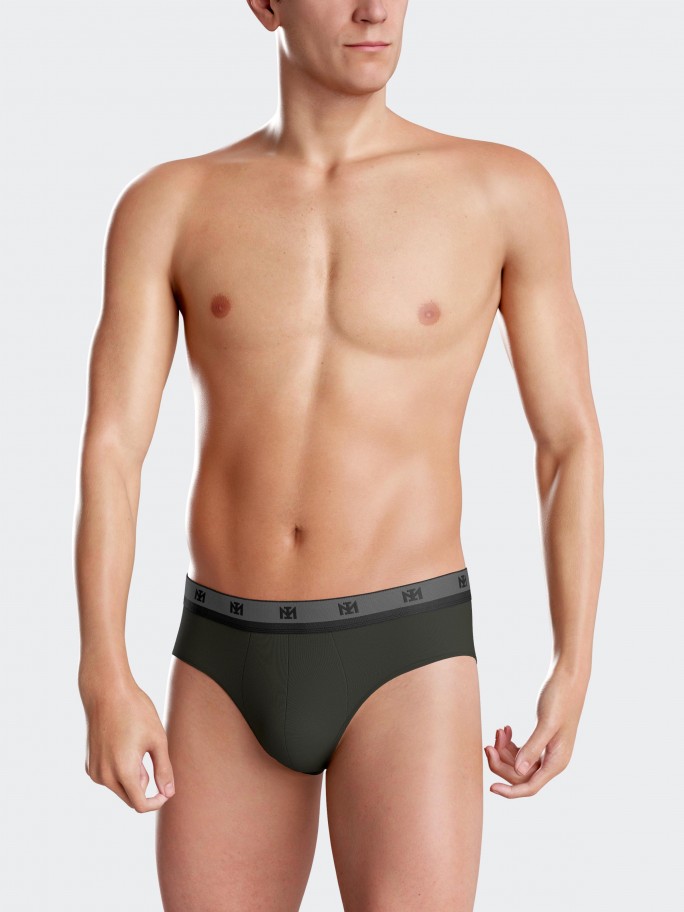 Pack of 2 plain briefs in Lyocell