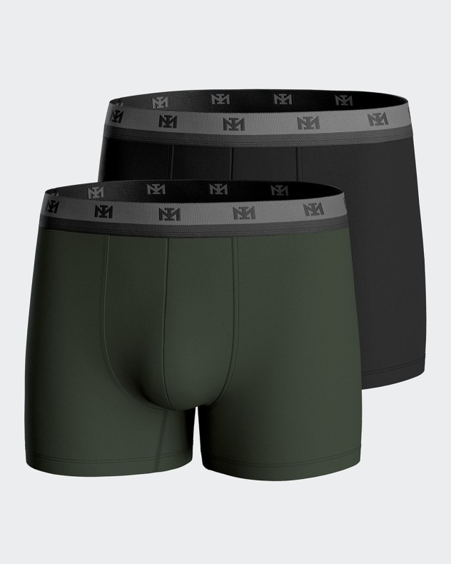 Pack of 2 plain boxers in Lyocell