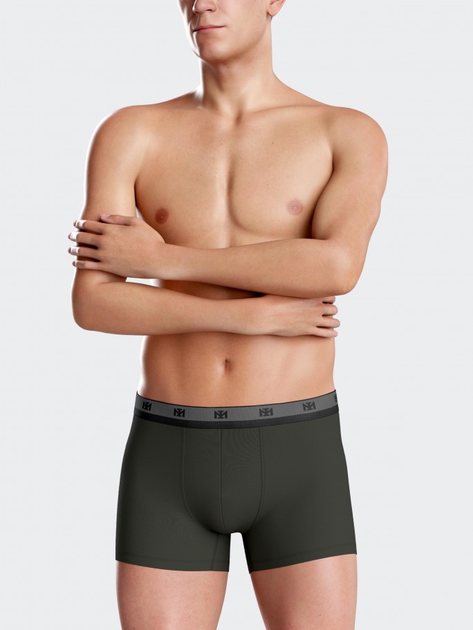 Pack of 2 plain boxers in Lyocell