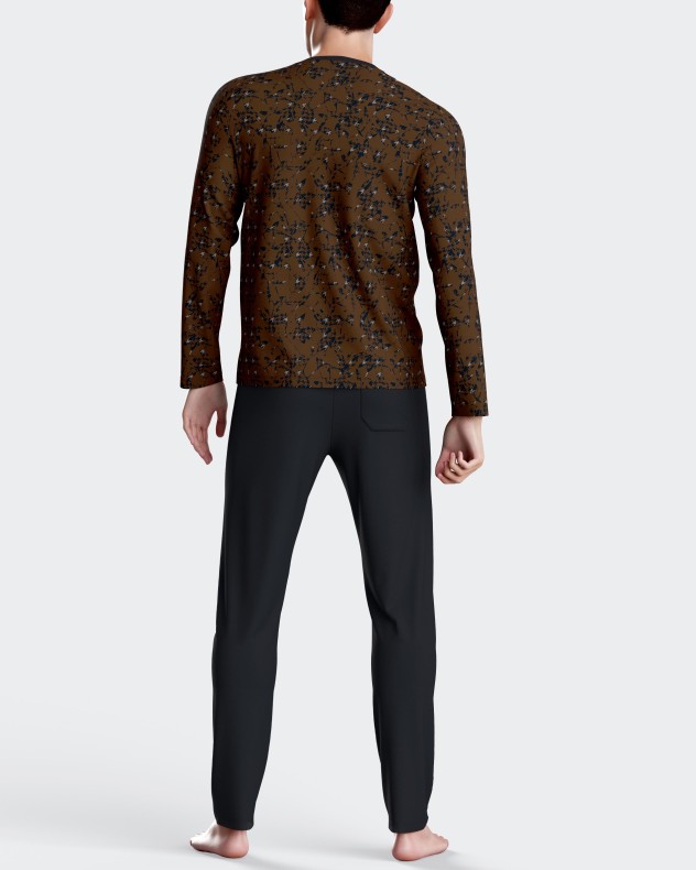 Bedruckter Herrenpyjama aus Baumwolle Modal