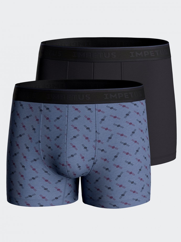 Pack of 2 plain boxers in Cotton Modal