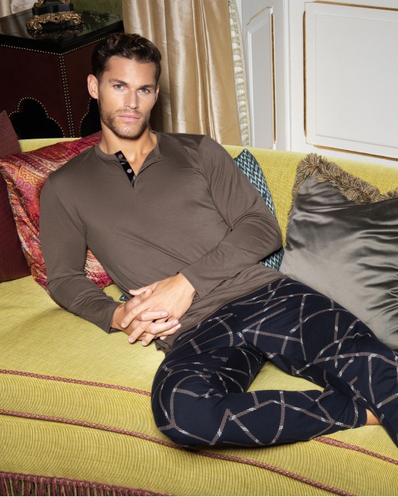 Pijama de homem estampado em Algodo Modal