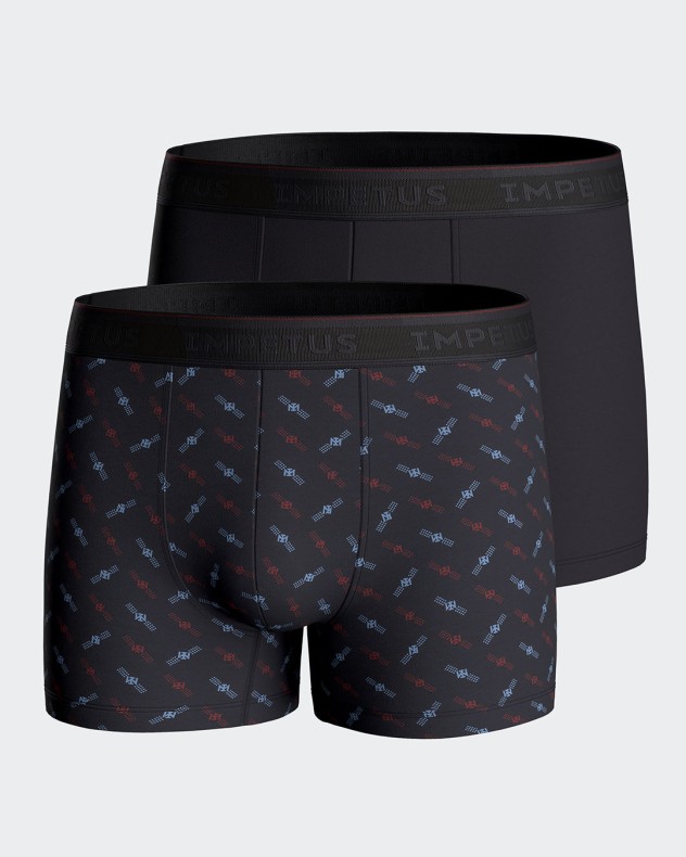 Pack of 2 plain boxers in Cotton Modal