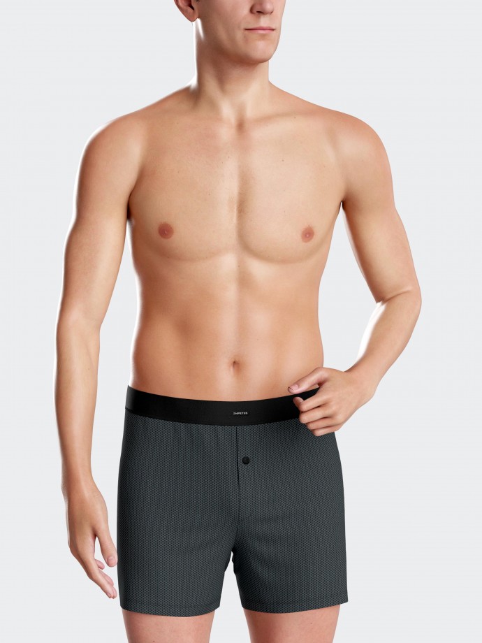 Herren-Boxer Shorts mit Knopfleiste aus Baumwolle