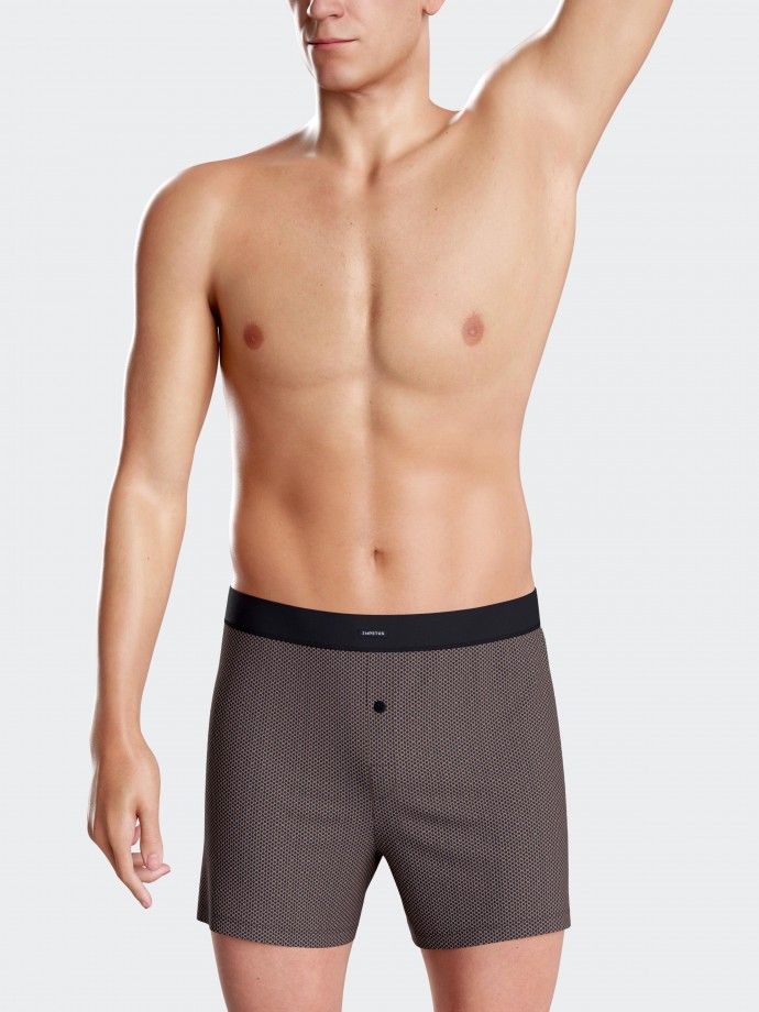 Herren-Boxer Shorts mit Knopfleiste aus Baumwolle