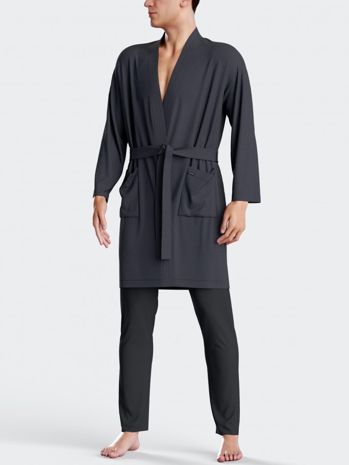 Men's thermal dressing gown in Cotton