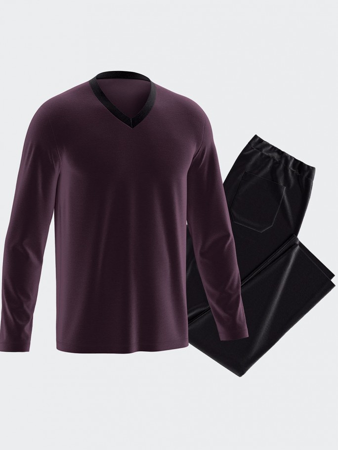 Men's pyjamas with thermal velvet texture