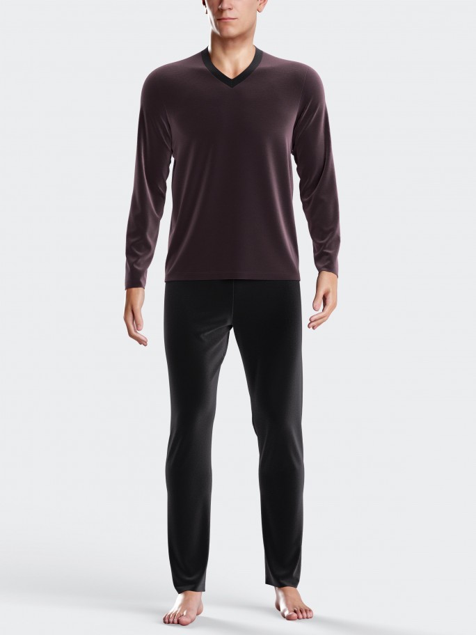 Men's pyjamas with thermal velvet texture