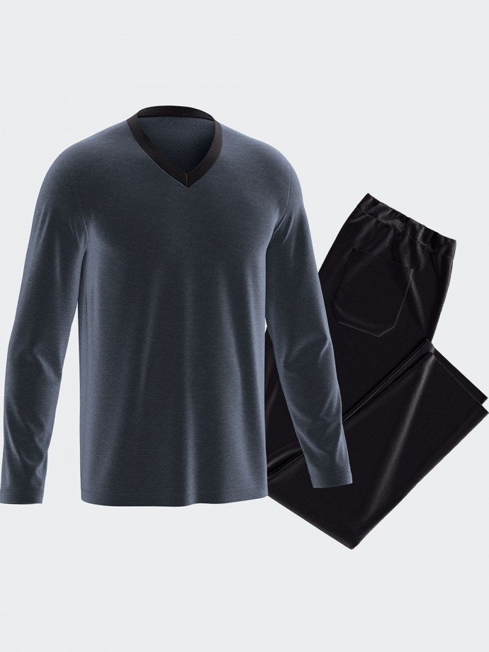 Men's pyjamas with thermal velvet texture