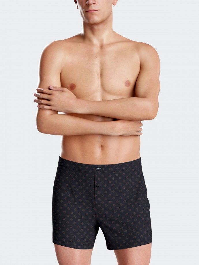 Men's boxershort with button in Cotton Modal