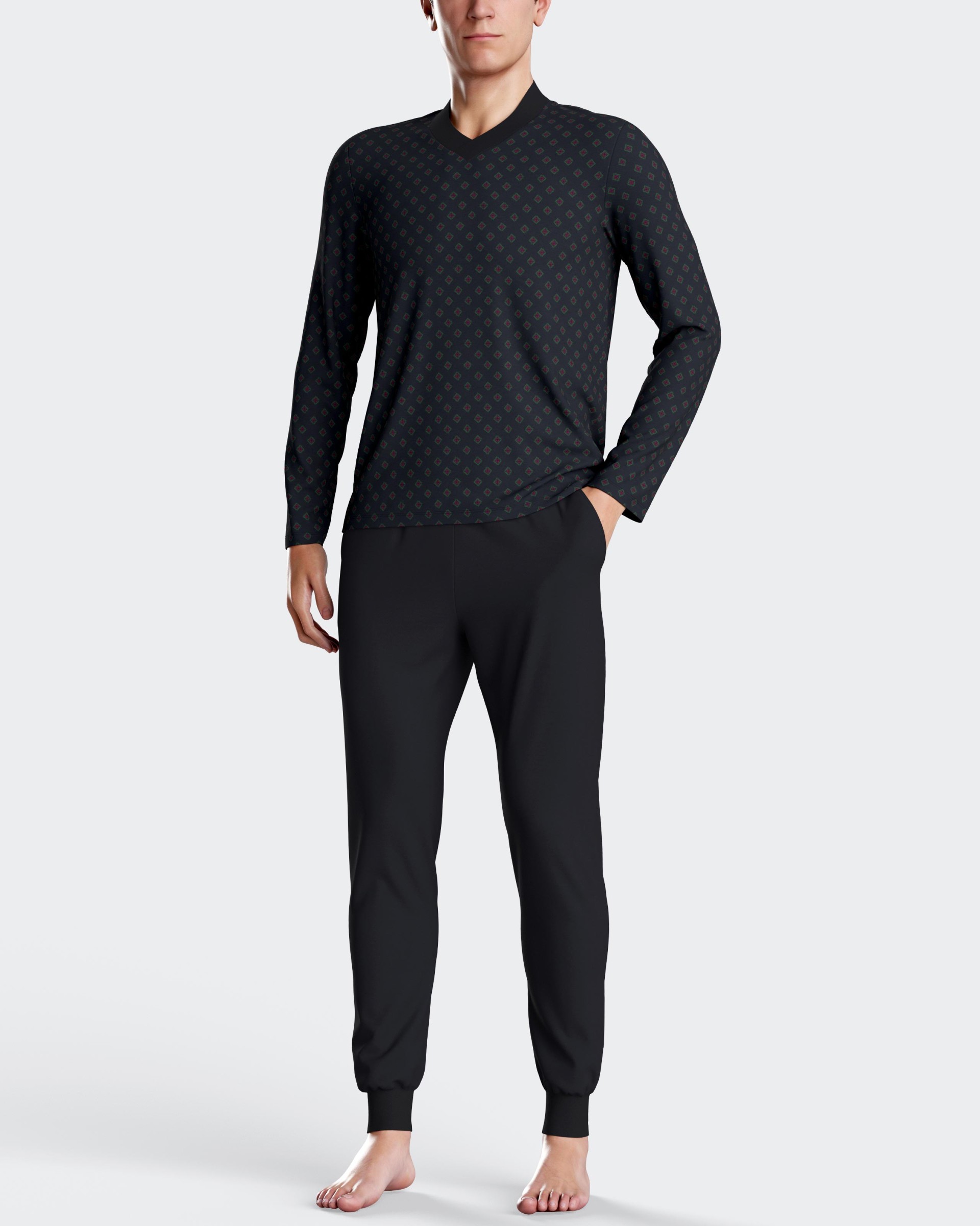 Men's pyjamas with cuffs in Cotton Modal