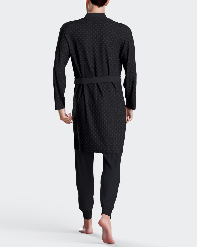 Printed men's dressing gown in Cotton