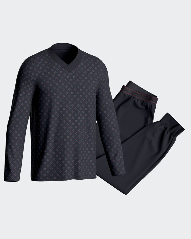 Men's pyjamas with cuffs in Cotton Modal