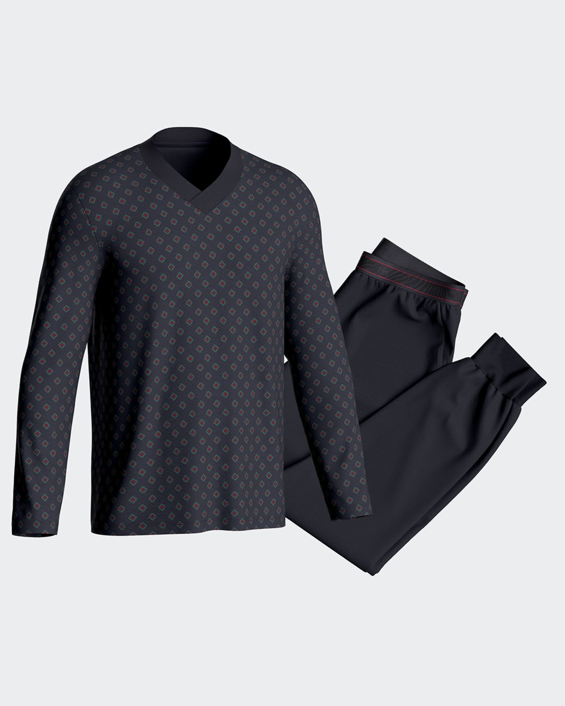 Men's pyjamas with cuffs in Cotton Modal