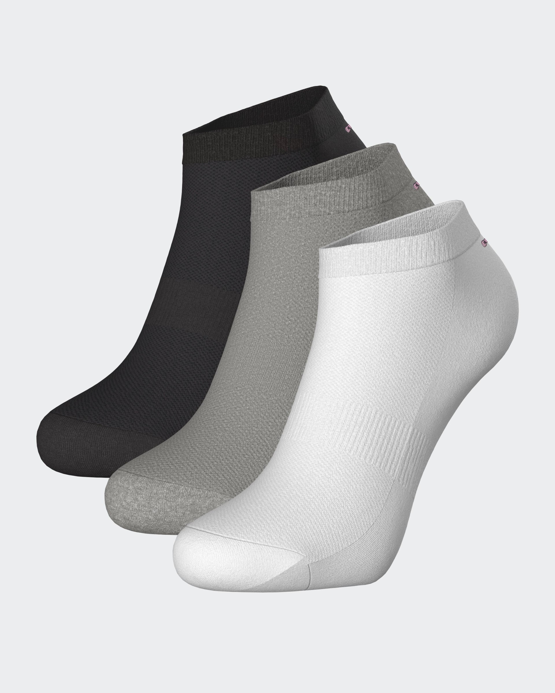 3 pares de meias invisveis com bordado