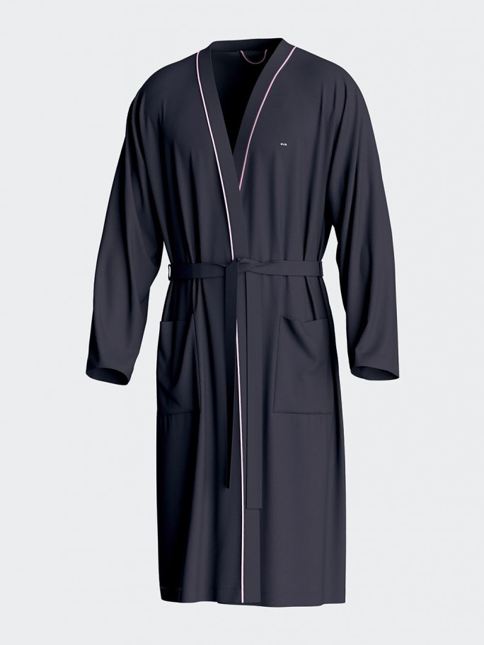 Man's dressing gown in Cotton Polyamide