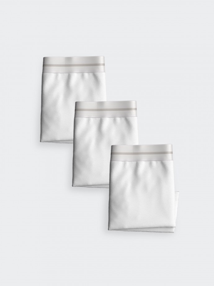 3Pack of Cotton Stretch White