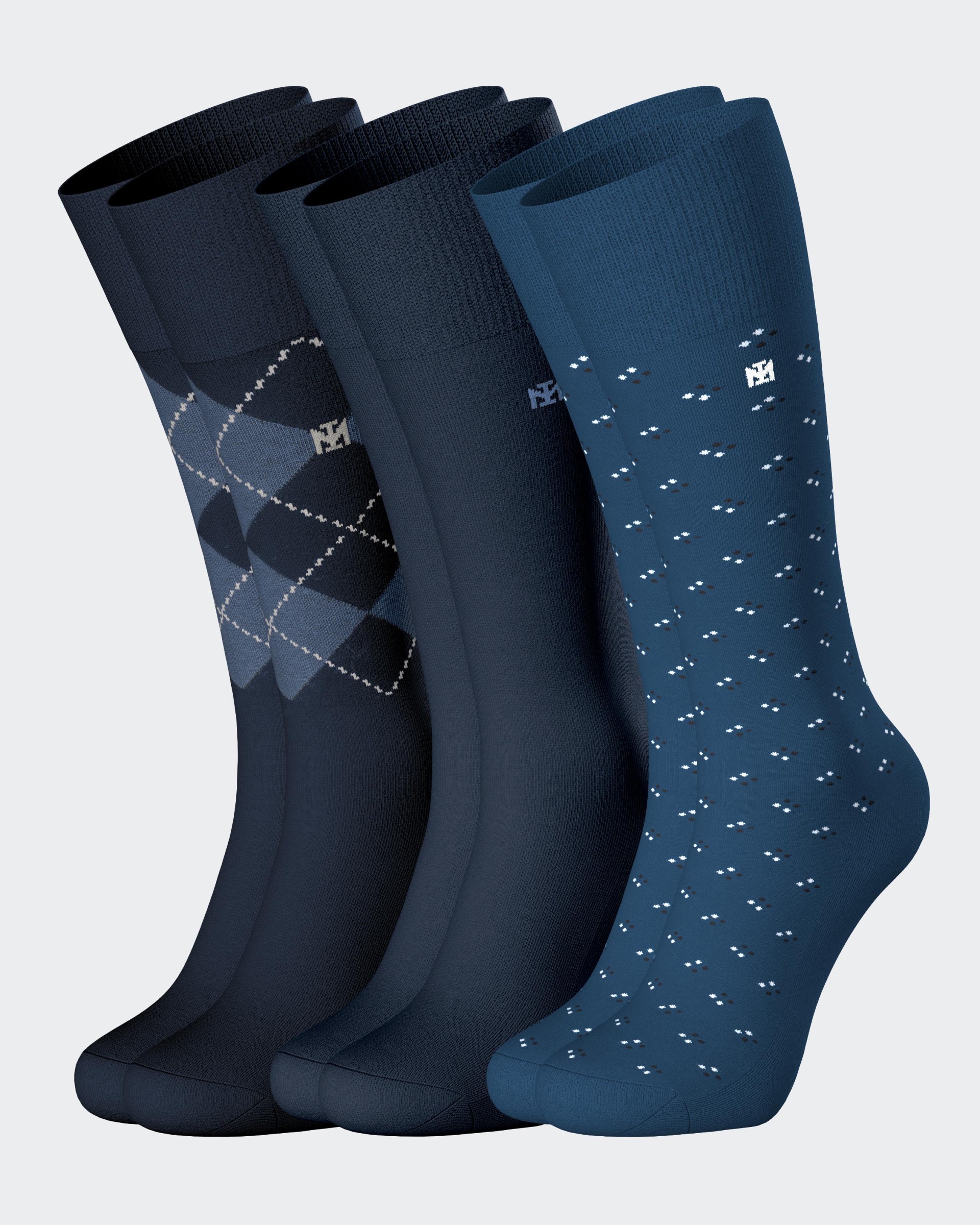 IM HM MEIA MEDIO Duplo Jaquard 083 Pack3