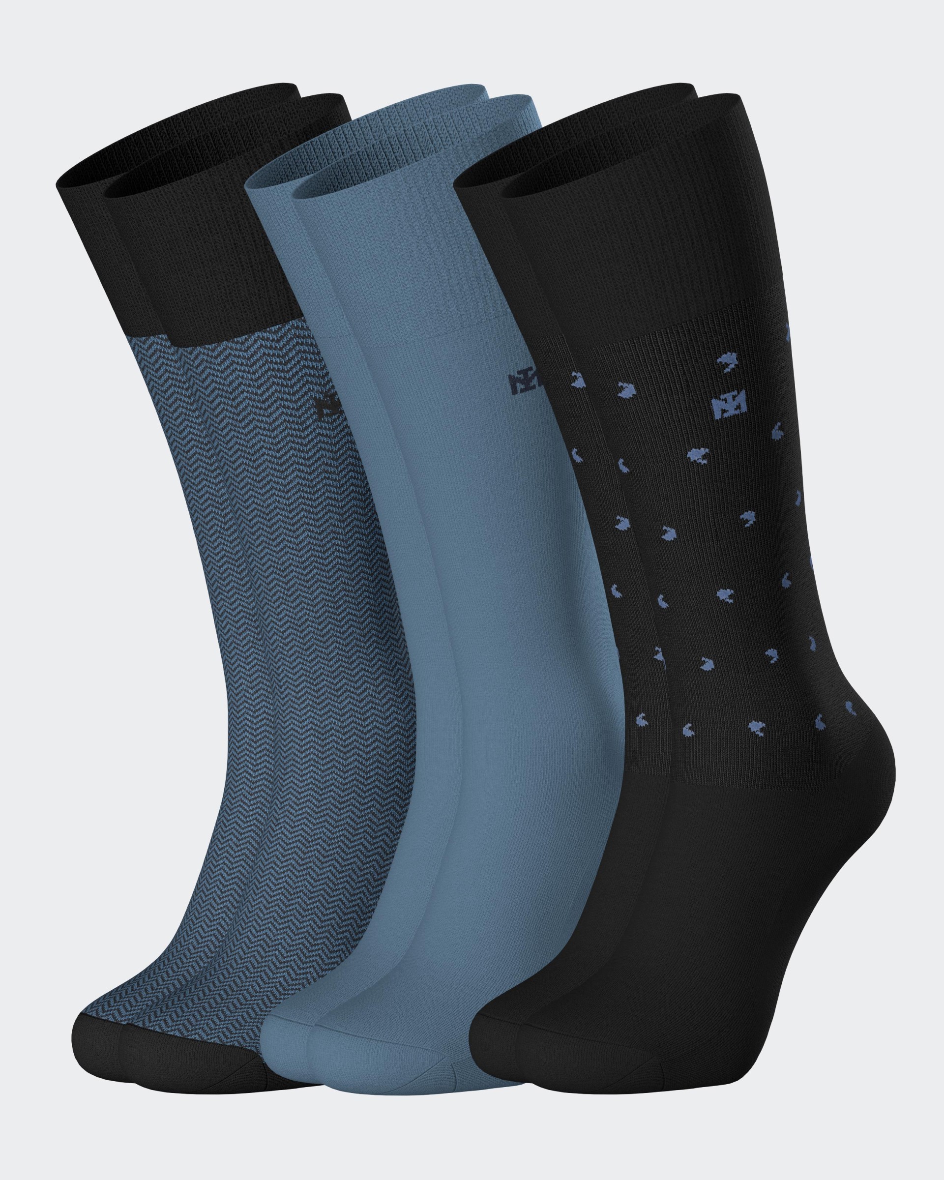 IM HM MEIA MEDIO Duplo Jaquard 085 Pack3