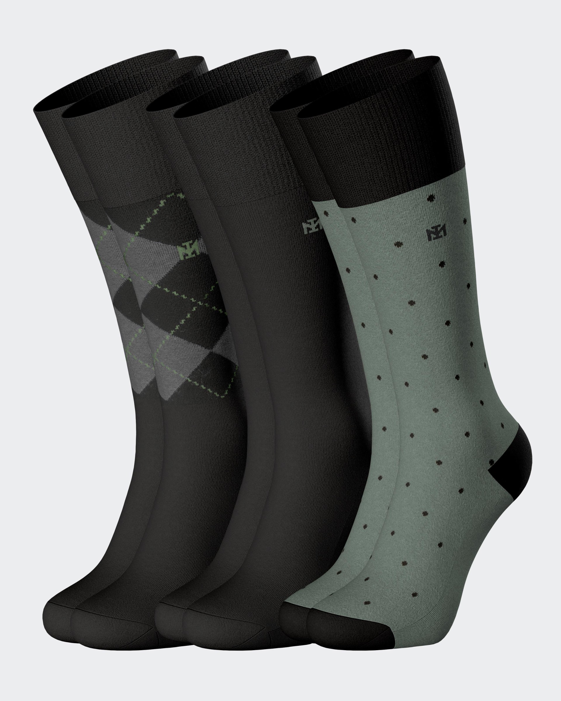 IM HM MEIA MEDIO Duplo Jaquard 086 Pack3