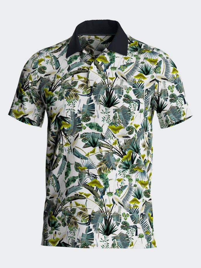 Printed polo tropical
