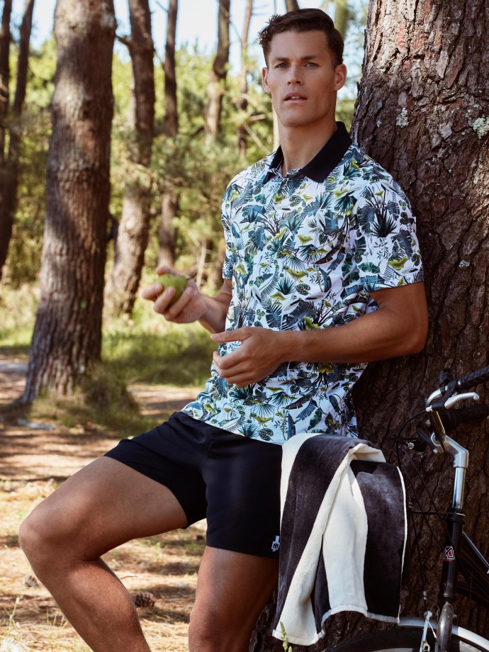 Printed polo tropical