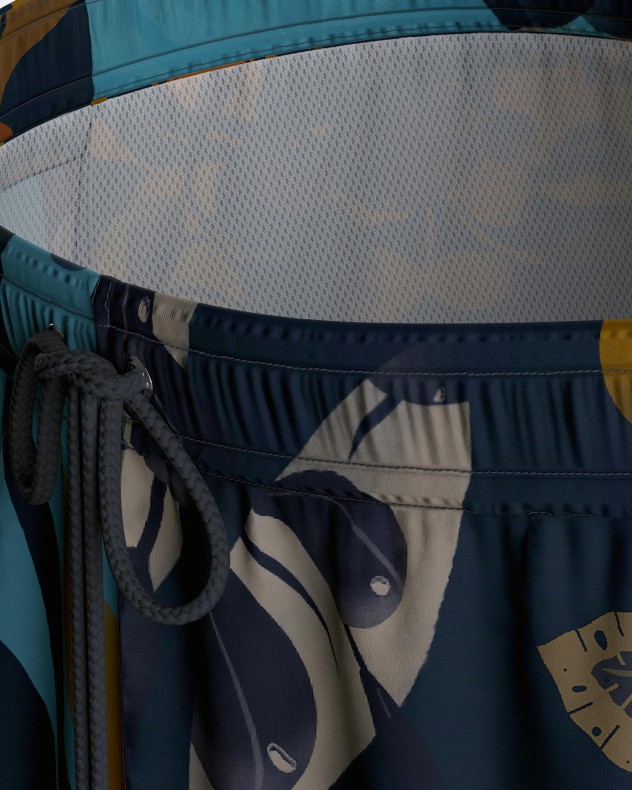 Calções de banho estampado tropical