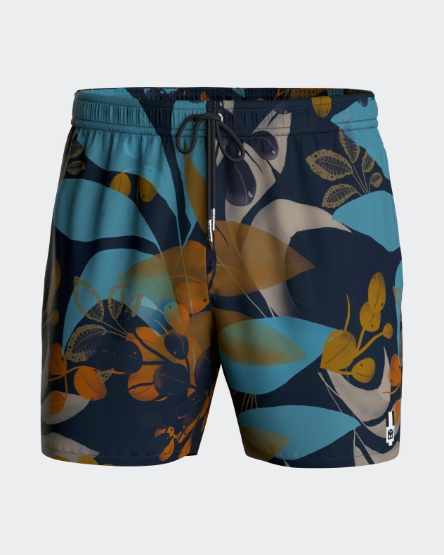 Calções de banho estampado tropical