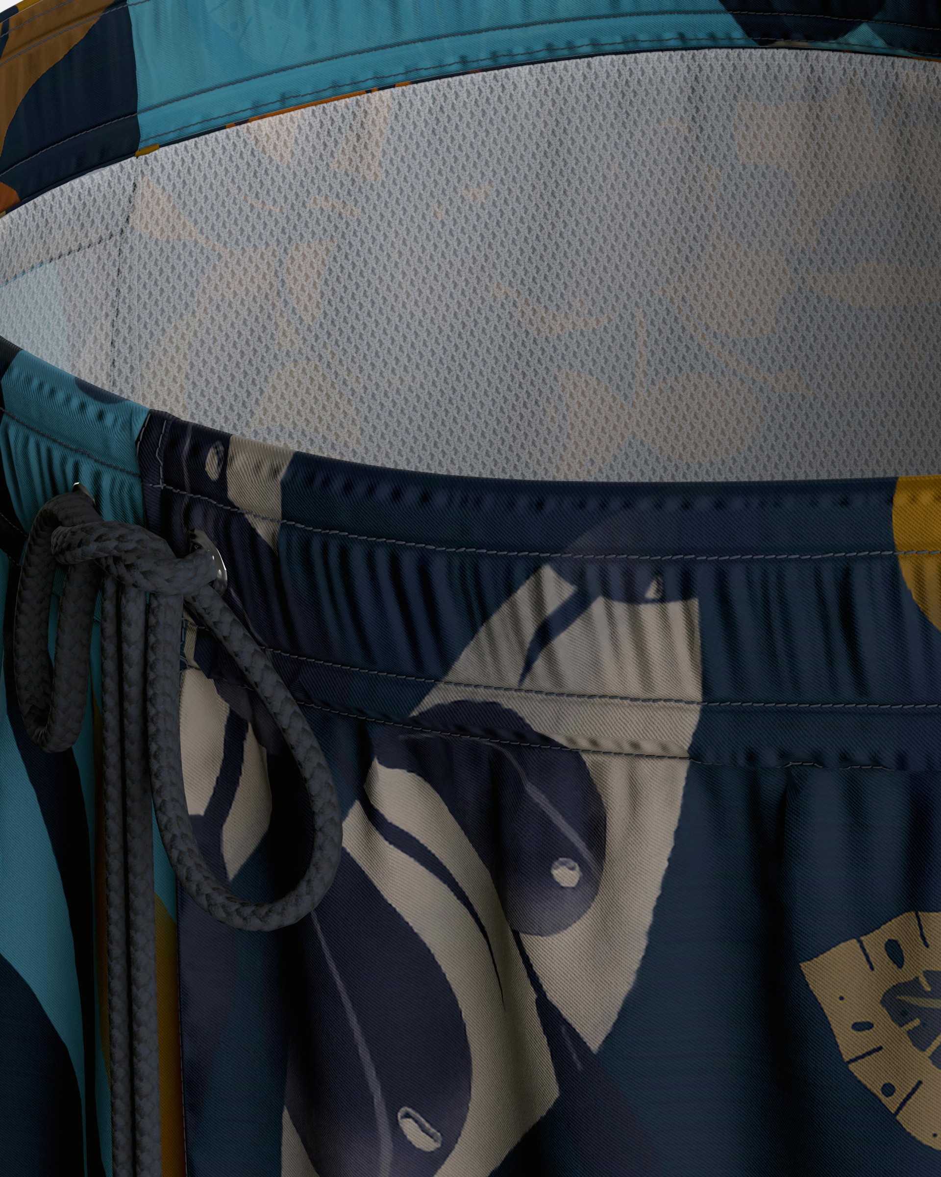 Short de bain imprimé tropical