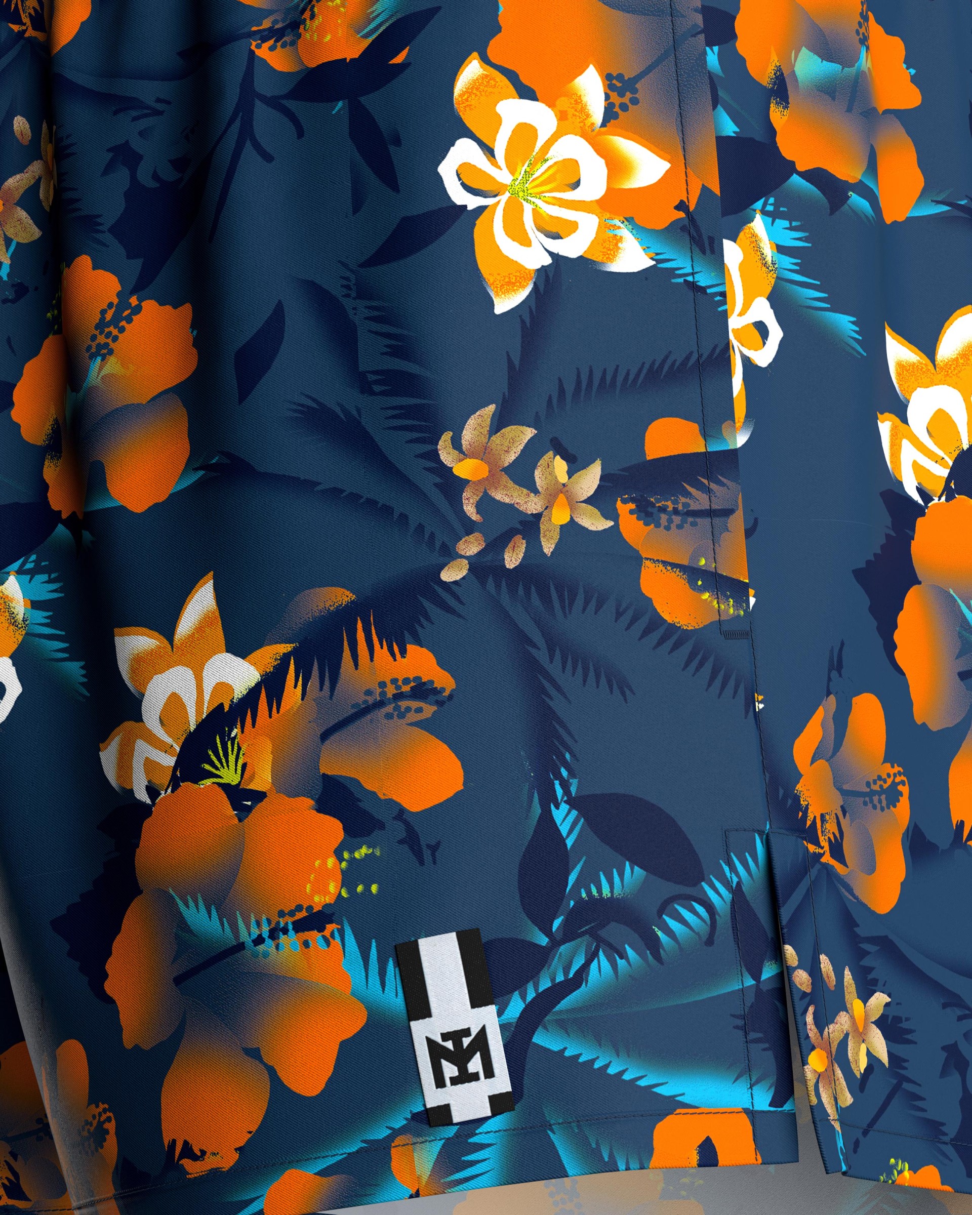 Short floral printed swim short