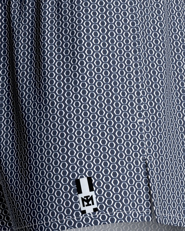 Geometric printed swim short