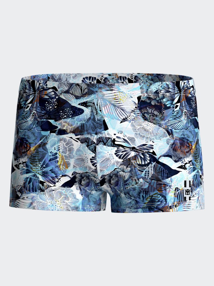 Tropical printed swim boxer