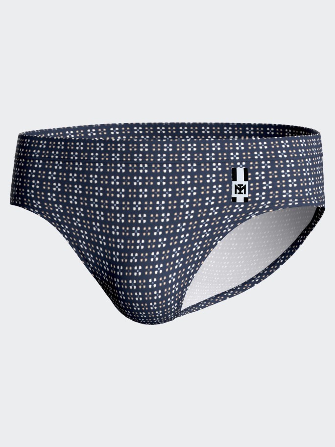 Geometric printed swim brief